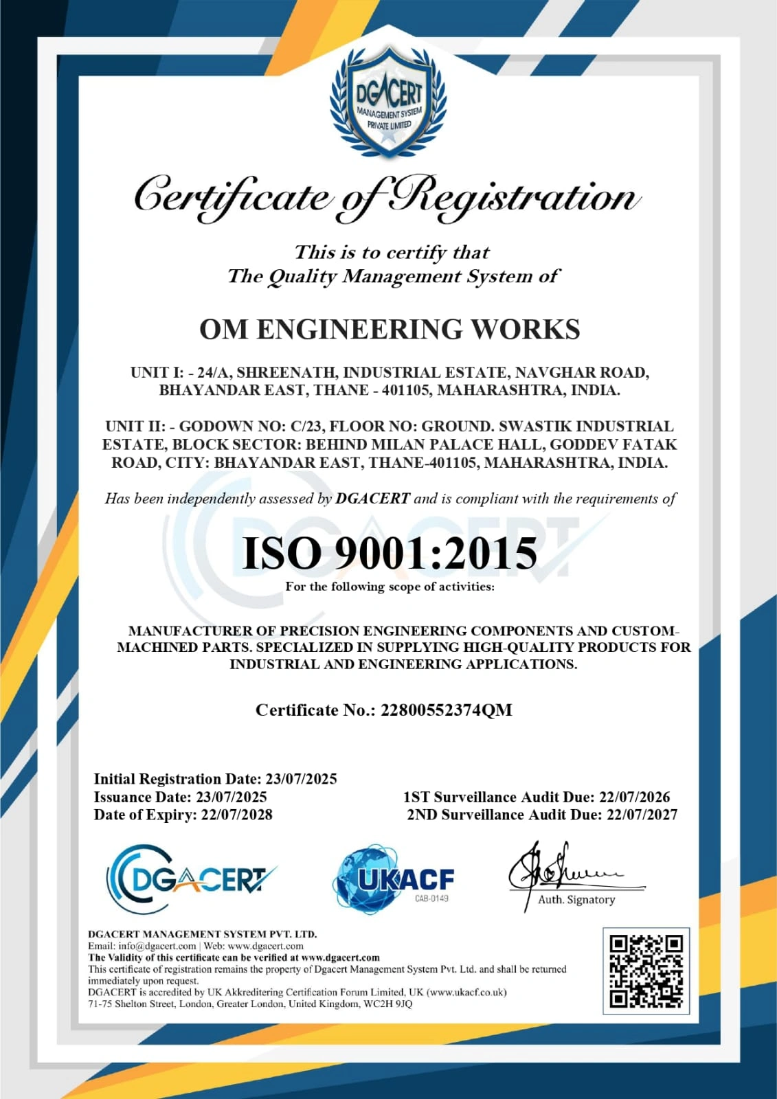 ISO Certificate